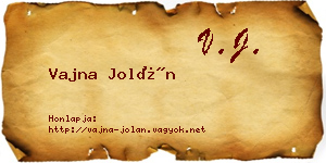Vajna Jolán névjegykártya